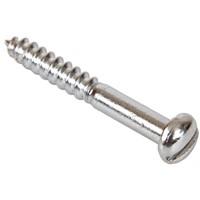 Brass Round Head Slotted Woodscrews - Chrome Plated