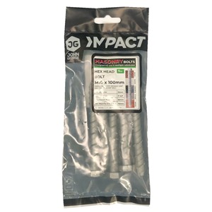 IMPACT MASONRY BOLT (5 NO) PREPACK 1000HR SST SILVER M10x60